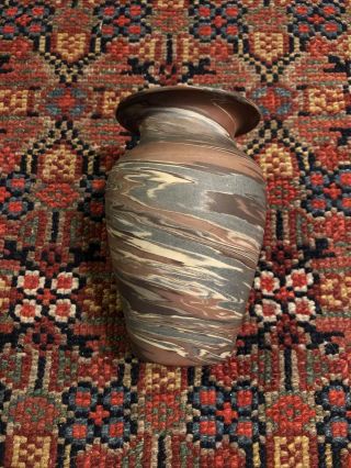 Antique Niloak Art Pottery Mission Swirl 5 1/4” Vase Arts & Crafts
