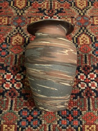 Antique Niloak Art Pottery Mission Swirl 5 1/4” Vase Arts & Crafts 2