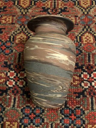 Antique Niloak Art Pottery Mission Swirl 5 1/4” Vase Arts & Crafts 3