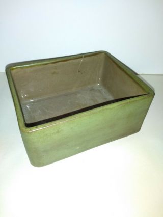 Unique Marblehead Pottery Piece Rectangle Green Very.  Mark & Ab