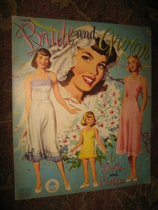 Vintage Bride And Groom Paper Dolls Uncut 1949