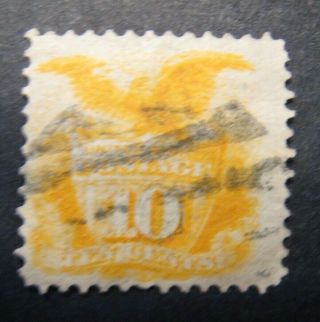 1869 Us S 116 10c Shield And Eagle,  Yellow