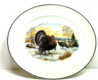 Vintage Burleigh Turkey Serving Platter England 15 "