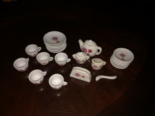 American Girl Dishes Cups Saucers Plates Napkin Holder Creamer Sugar Tea Pot