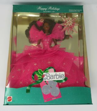 Barbie Doll Mattel 1990 Happy Holiday Christmas Black African American