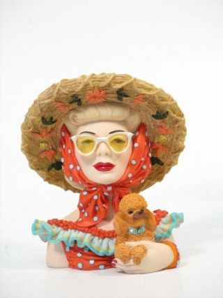 Cameo Girls Head Vase Clarissa 1949 " Fun In The Sun " Mib