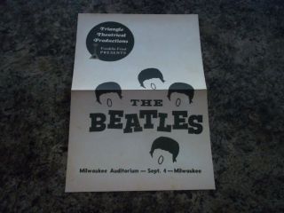 The Beatles 1964 Rare Milwaukee Carded Flyer