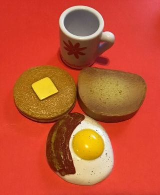 American Girl Delicious Breakfast Replacement Egg Bacon Pancake Toast Flower Cup