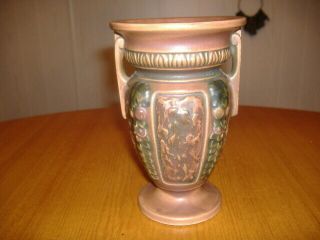 Gorgeous " Authentic " Vintage 1926 Roseville Art Pottery Florentine Vase 253 - 6 "