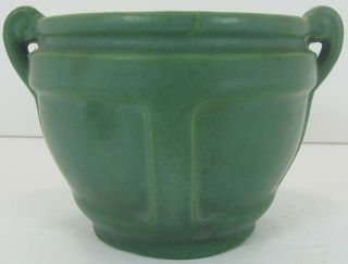 Roseville Pottery Arts & Crafts Matte Green Flower Pot Jardinière 548 - 4