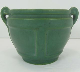 Roseville Pottery Arts & Crafts Matte Green Flower Pot Jardinière 548 - 4 3