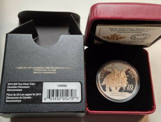 2014 Proof $20 Dinosaurs Of Canada 3 - Xenoceratops Foremostensis.  9999 Silver Tw