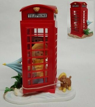 Cherished Teddies 2002 Figurine,  Uk Exclusive,  Chloe,  Phone Booth,  Dog,  109241