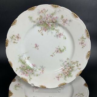 SET 4 Theodore Haviland Limoges Apple Blossom Luncheon Plates 9” 2