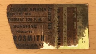 1979 Aerosmith Indianapolis Concert Ticket Stub Night In The Ruts Tour Rocks