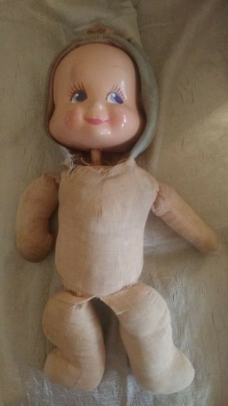 Three - Faced 3 Turning Faces Antique Trudy Baby Doll Composition Cloth Body Toy