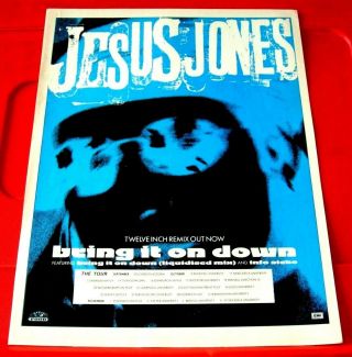 Jesus Jones ‎bring It On Down/uk Tour Vintage Orig 1989 Press/mag Advert 12 " X 9 "