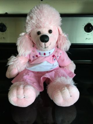 Build A Bear Soft Pink French Poodle Dog Plush Stuffed Animal 19 " Euc