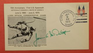 1975 Astronaut James Mcdivitt Signed 10th Anniv First Us Spacewalk