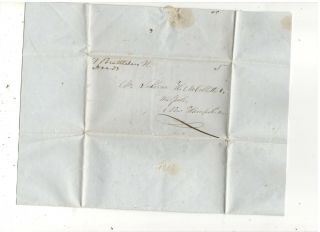 1848 Stampless Folded Letter To Brattleboro,  Vt,  Ref: Long Letter To Brother