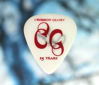Crimson Glory // Jeff Lords 25 Year Anniversary Tour Guitar Pick // White/red