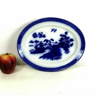 Antique English Wood & Son Flow Blue Willow Platter