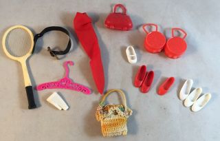 Vintage 1960s Mattel Barbie Doll Skipper Doll Accessories,  Shoes,  Purses,  Hanger