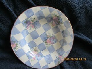Mackenzie - Childs Red Ware Morning Glory Blue/white Check Flat - Rim Soup Bowl