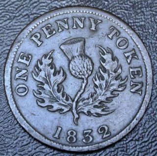 Old Canadian Coin 1832 Province Of Nova Scotia - One Penny Token Br 870 Ns - 4a2