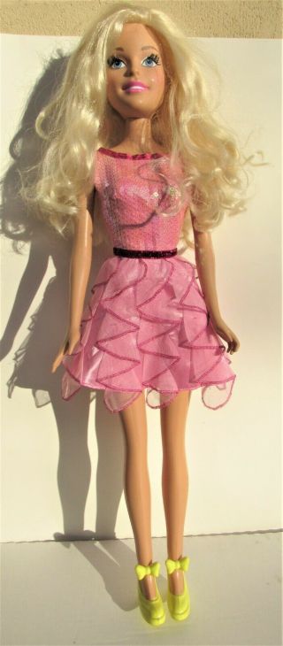 2013 Mattel 28 " Barbie Life Size Doll Pink Dress Shoes Blonde My Size