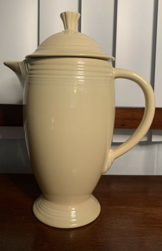 Vintage Fiesta Fiestaware Coffee Pot With Lid Ivory Glaze