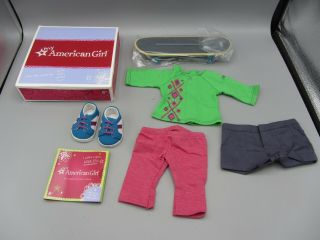 My American Girl Skateboard Outfit Board Shoes W/ Box - Ag For 18 " Dolls