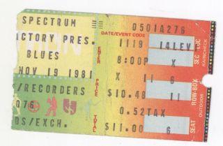 Rare Moody Blues 11/19/81 Philadelphia Pa The Spectrum Ticket Stub