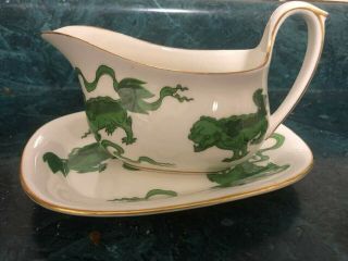 Wedgwood Chinese Tigers Gravy Boat And Underplate -