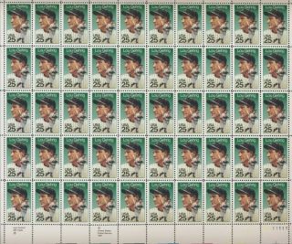 Lou Gehrig Baseball Player Sheet Of Fifty 25 Cent Postage Stamps Scott 2417