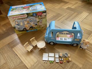 Sylvanian Families Fish And Chip Van With Accessories Boxed