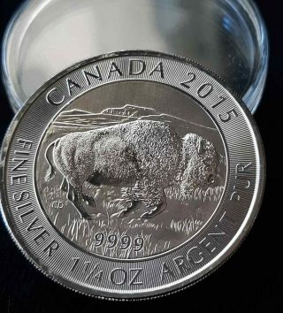 2016 Canada 1.  25 Oz Silver $8 Bison Buffalo.  9999 Fine Bu