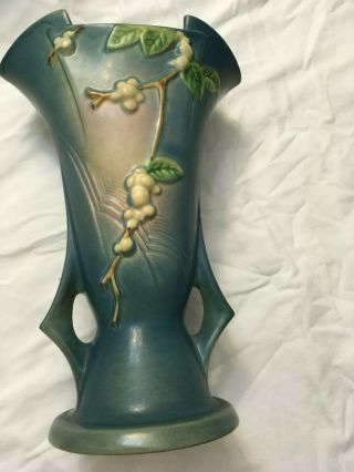 Roseville Vase Blue,  Snowberry,  Iv2 - 12,  Estate 1946,  $80