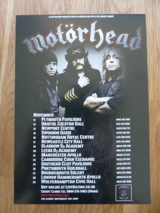 Motorhead Uk Tour Flyer November 2009 2 - W/ The Damned & Girlschool