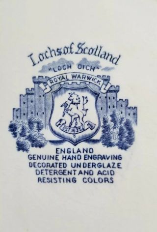 Set of 8 Large LOCHS OF SCOTLAND ROYAL WARWICK ENGLAND 