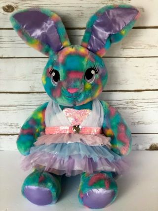 Build A Bear Plush Color Burst Bunny Rabbit Stuffed Easter Tye Dye 16 ",  Dress