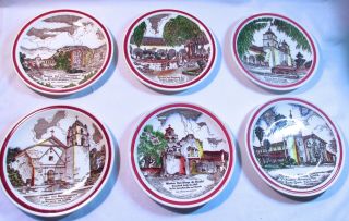 Vernon Kilns California Mission Plates Set Of Six
