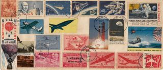 C76 Fdc Apollo 11 Moon Landing Combo Us,  Foreign & Poster Stamps All Tied