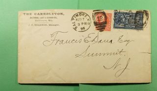 Dr Who 1895 Baltimore Md Fancy Cancel Special Delivery Hotel Advertising F61840