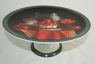 Bernardaud Limoges Jean Claude Chauray Fruits Aux Coupes Fruit Cake Stand Footed