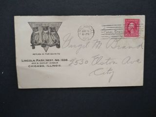 Illinois: Chicago 1915 Order Of Owls Fraternal Illustrated Advertising Cover