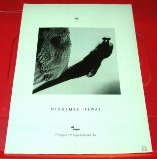 Midge Ure If I Was Vintage 1985 Press/mag Advert 11.  5 " X 8.  5 " Ultravox