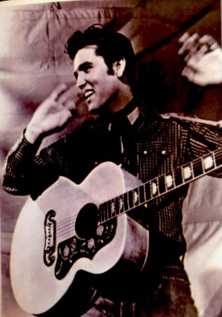 Elvis Presley Sticker The King Full Of Empathy On His Famous Guitar 2“ X 3“