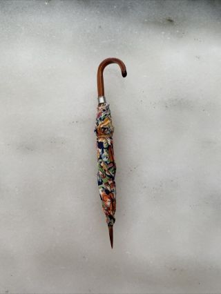 Dollhouse Miniature Floral Print Umbrella Artisan Made In England 1:12 Scale