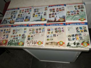 Celebrate The Century Stamps 1900 - 1990 Post Office Sheet Nip Complete Set Usps